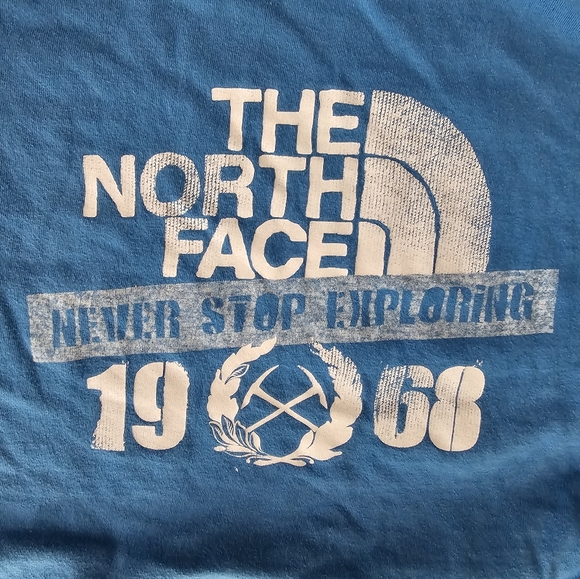 The North Face Men's L SS Graphic T-Shirt Med. Blue GUC - Picture 2 of 4